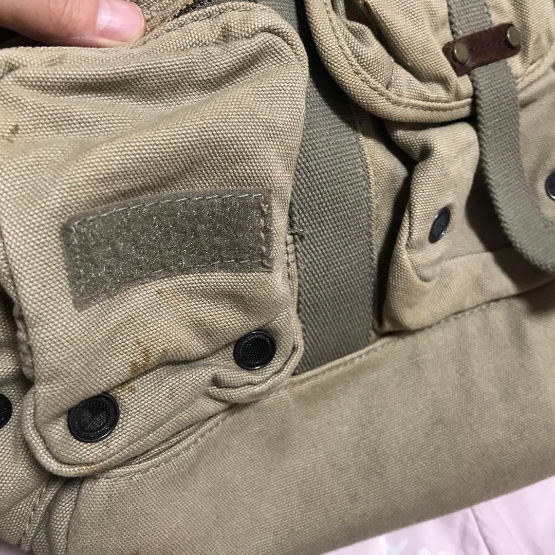 DIESEL 00s レザー×キャンバス×メタル 異素材ミックスボストンバック