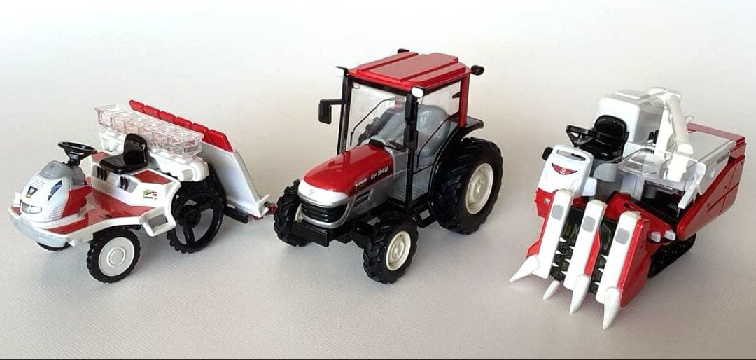ヤンマー農機ミニカーセット コンバイン　田植え機　トラクター3台セット