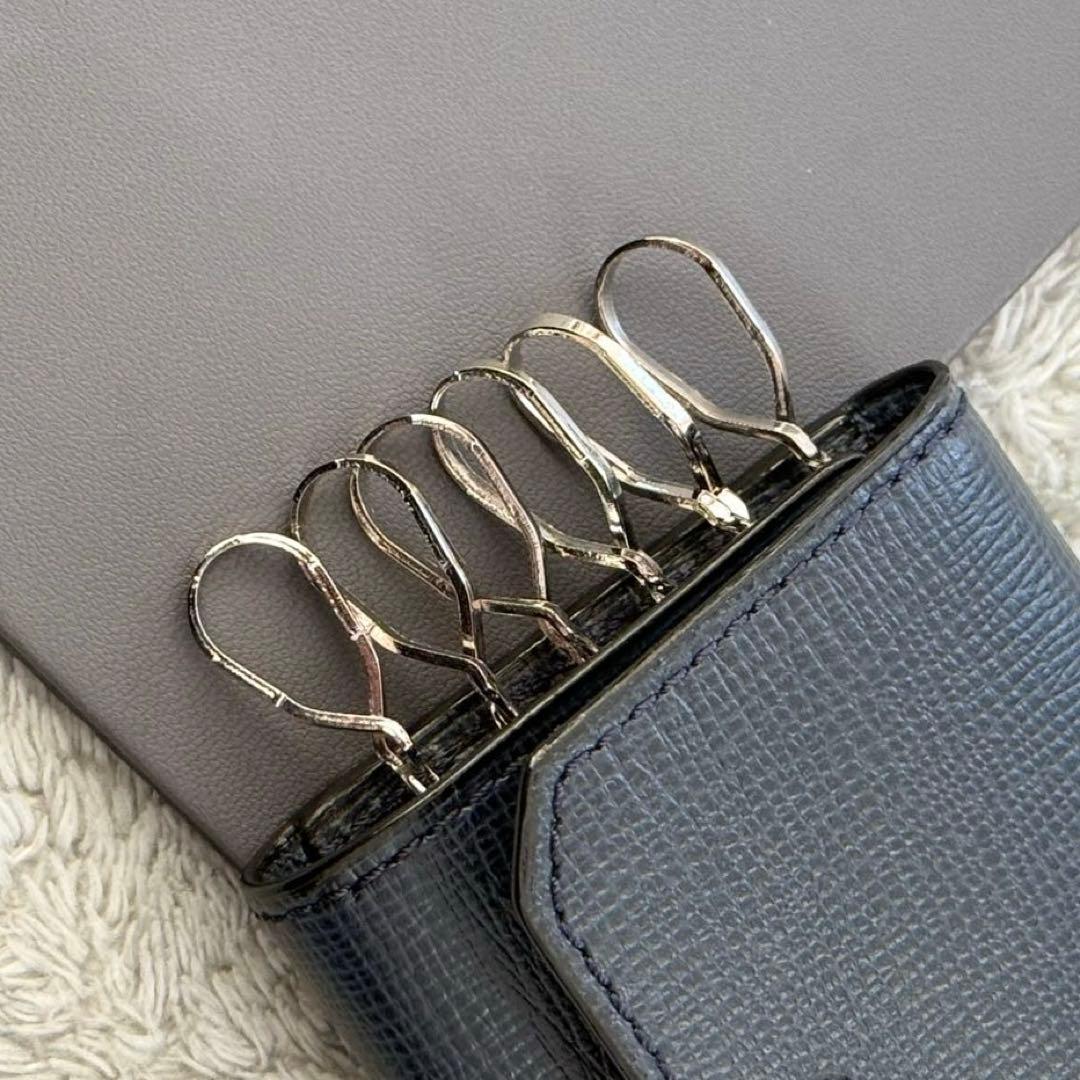 ⭐️未使用品⭐️　ヴァレクストラ　6連　キーケース　レザー　ネイビー　ユニセックス