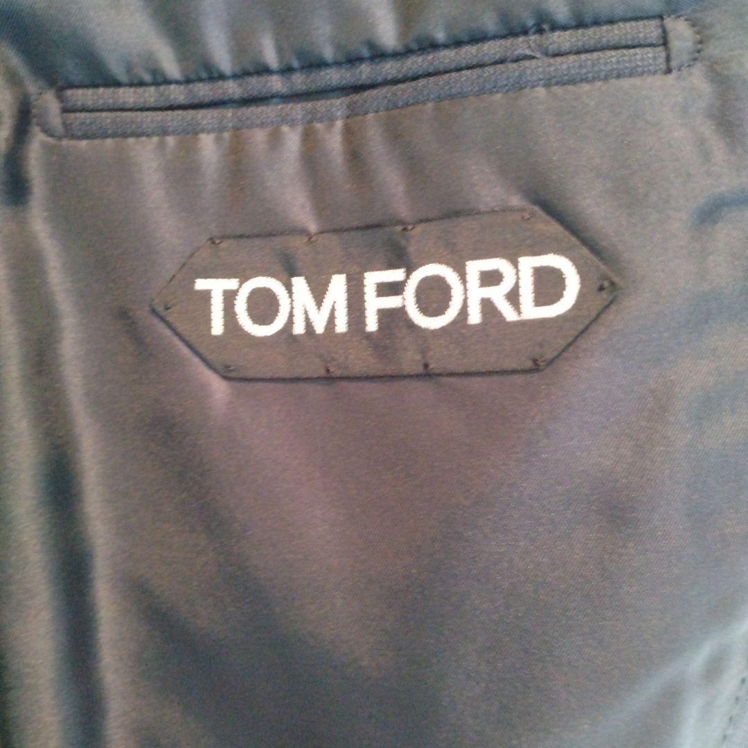 TOM FORD ネイビー シングル　ピークドラペル　高級スーツトムフォード