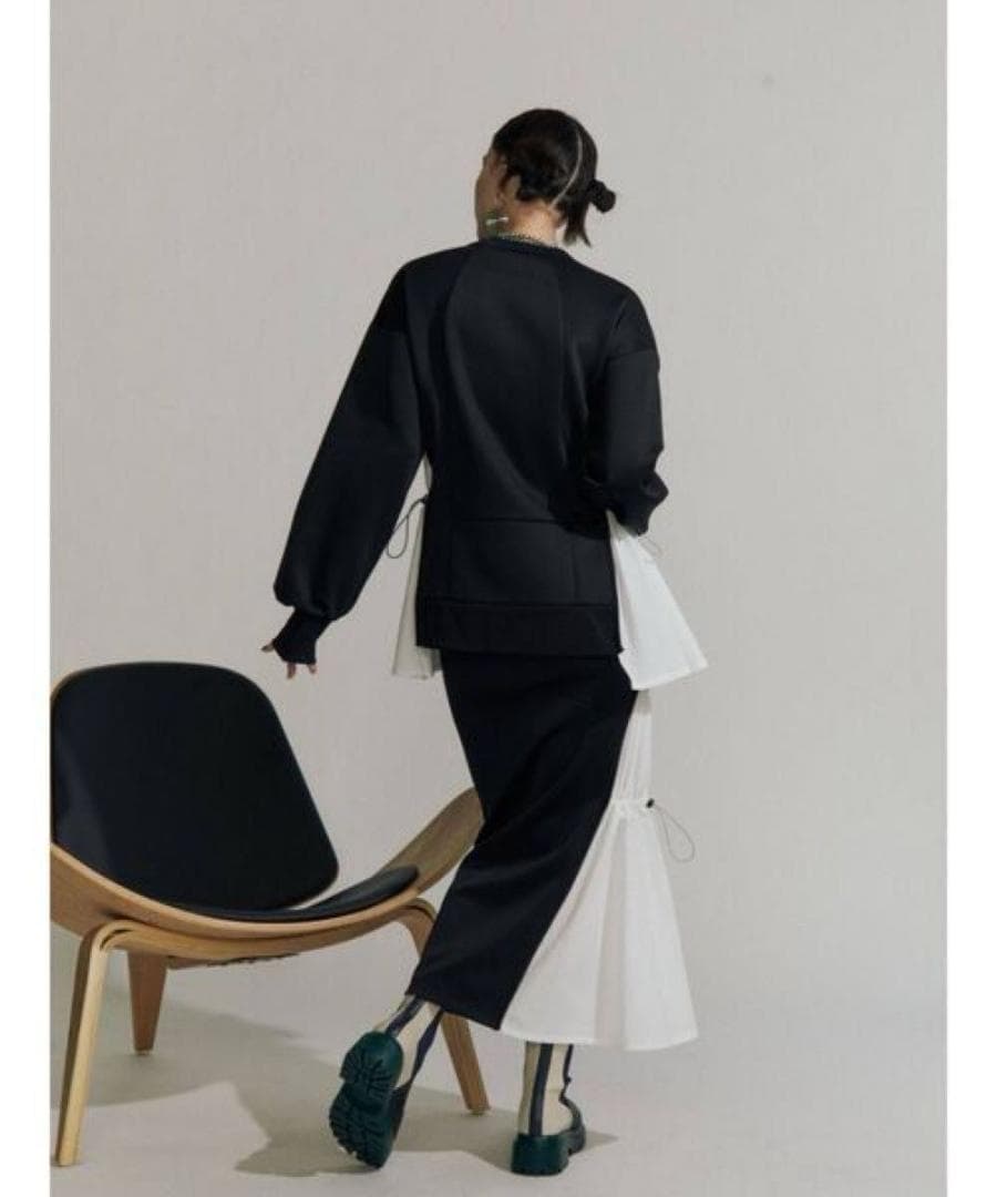 UN3D. シャツドッキングトップ　ブラック　黒　アンスリード　スウェット　長袖