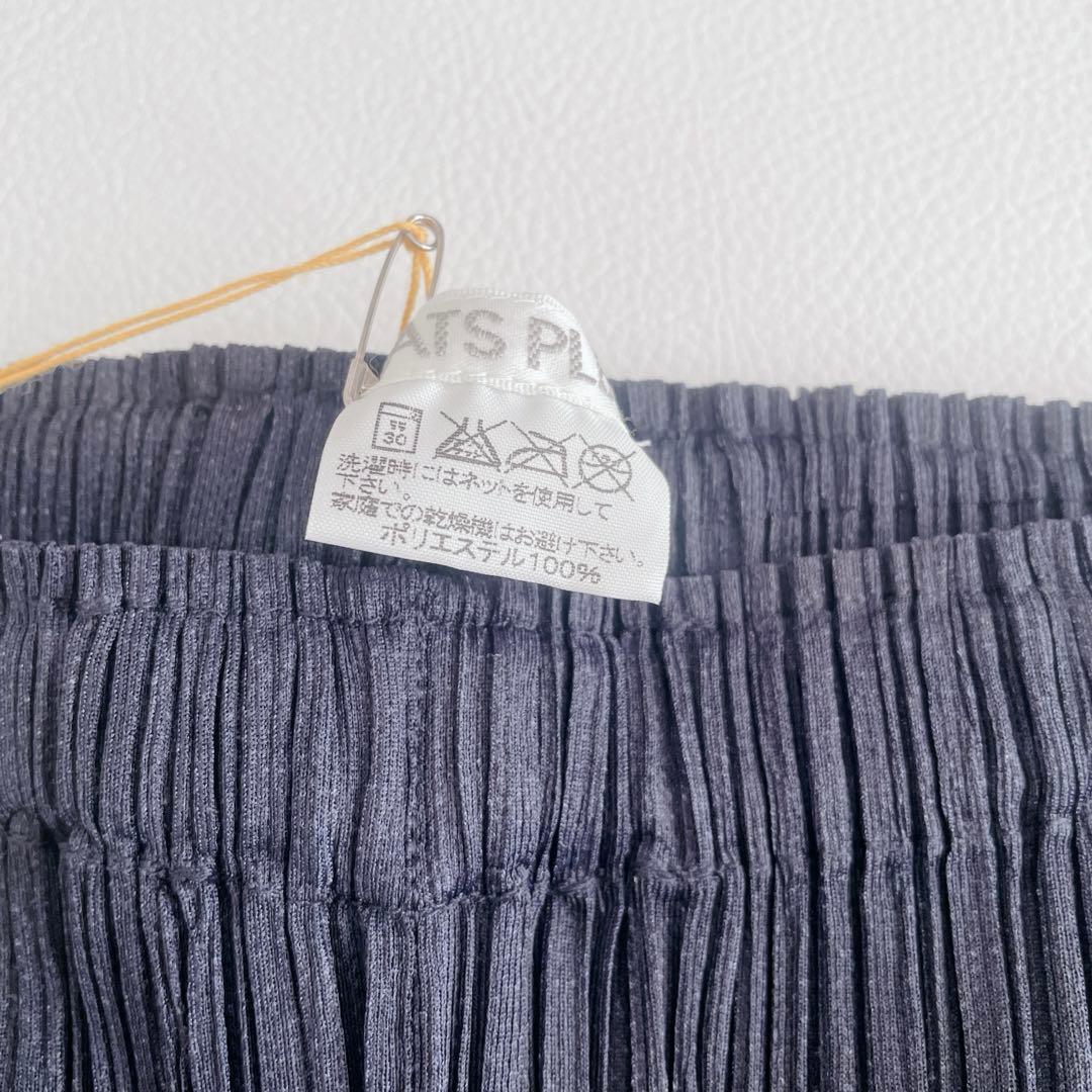 未使用品✨プリーツプリーズ　プリーツパンツ　ライン　ネイビー　ストレートパンツ