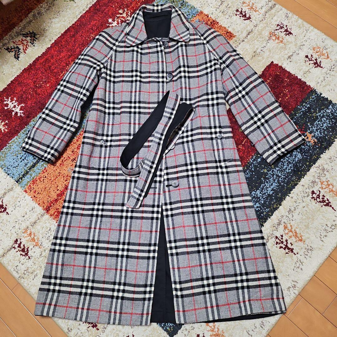 美品★【バーバリー リバーシブルウールコート】★サイズM