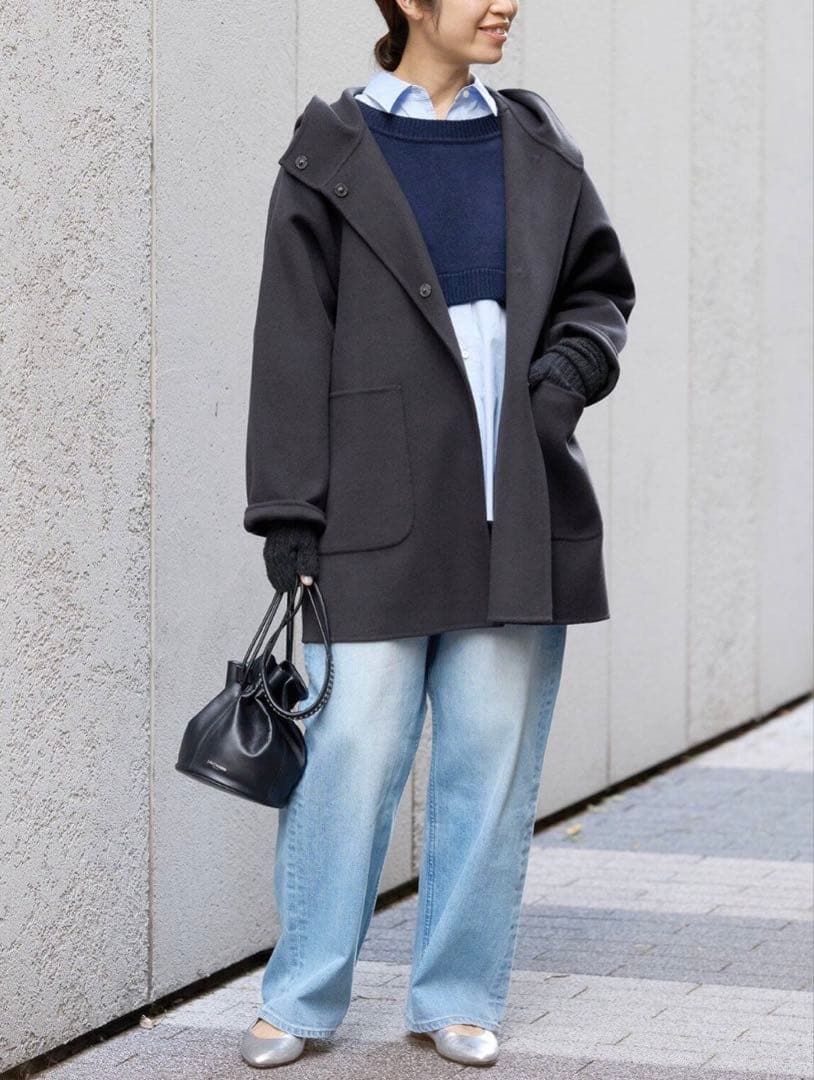 【未使用タグ付き】IENA SUPER120 ダブルフェイスフードコート 36