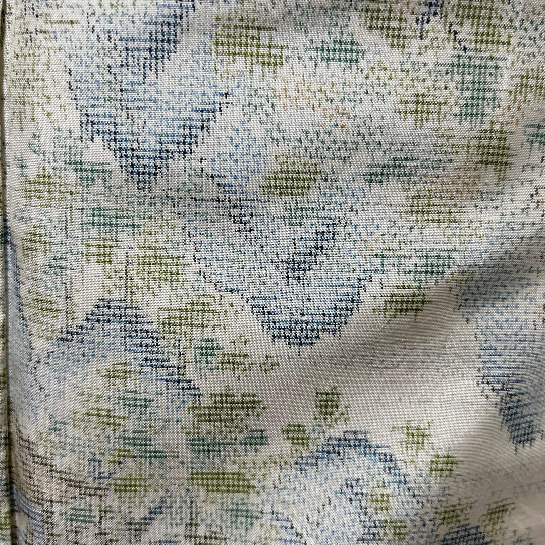 未使用近い　美品　袷　正絹　大島紬　白大島　フルセット　西陣袋帯