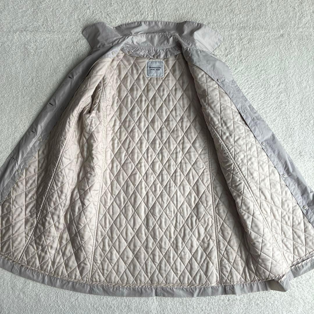 美品 マドモアゼルノンノン キルティングライナー付コート 撥水 スプリングコート