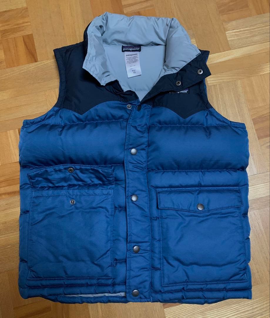 美品　廃番　パタゴニア　スリングショット ダウンベスト　ネイビー/ブルー　F9