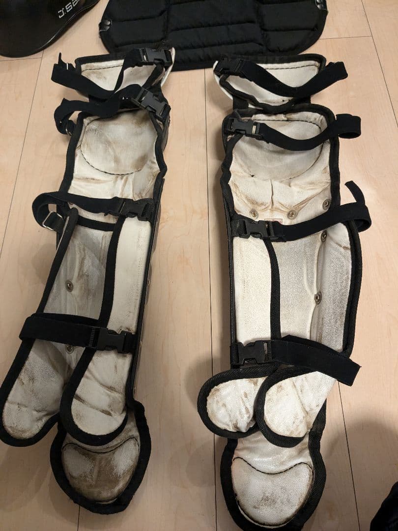 キャッチャー　捕手用防具　一般軟式　レガース　プロテクター　メット　 　黒