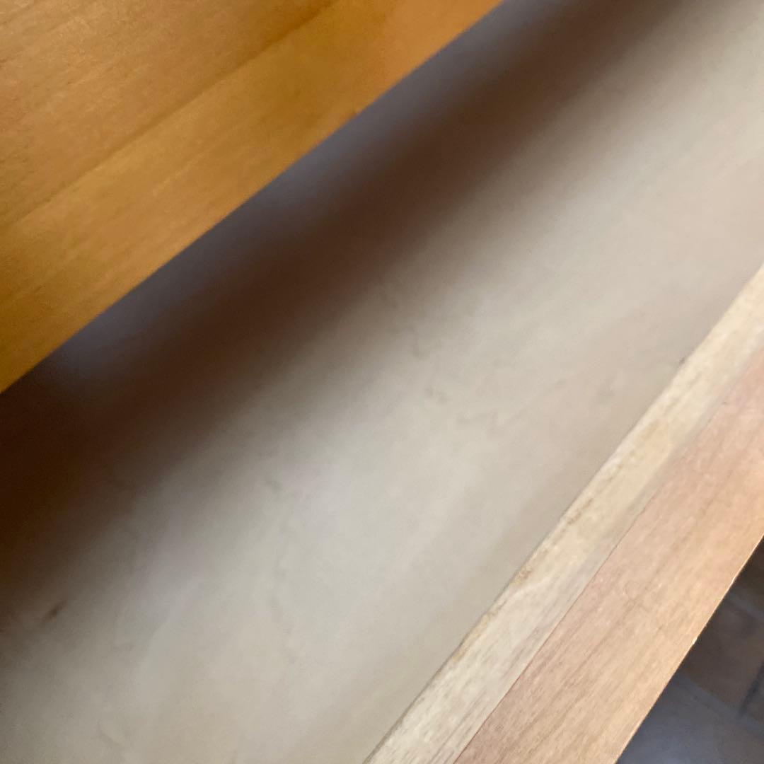 ナチュラルウッド 5段チェスト キャスター付き