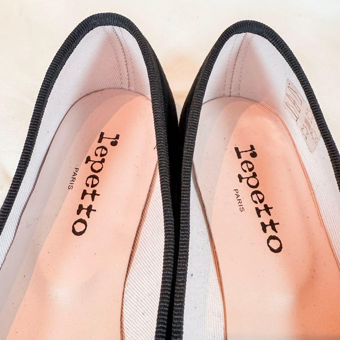 【美品】repetto ブリジット ベロア ポインテッド 黒 37.5