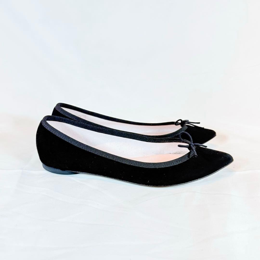 【美品】repetto ブリジット ベロア ポインテッド 黒 37.5