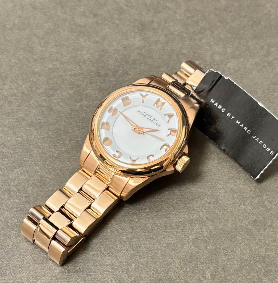 【未使用】Marc Jacobs ピンクゴールド× ホワイト ユニセックス腕時計