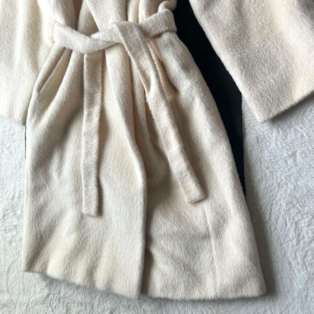最高級✨白タグ マックスマーラ リアルト アルパカ フーデッドコート38
