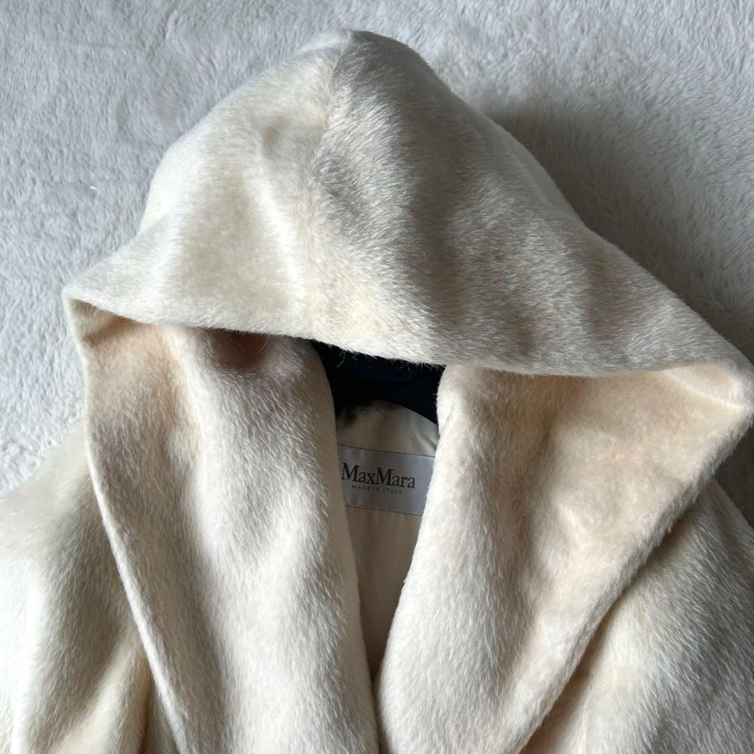 最高級✨白タグ マックスマーラ リアルト アルパカ フーデッドコート38