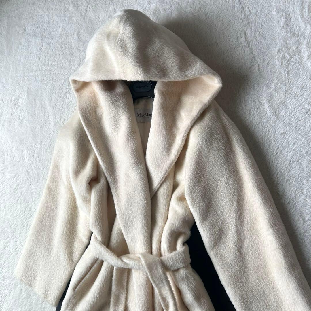 最高級✨白タグ マックスマーラ リアルト アルパカ フーデッドコート38