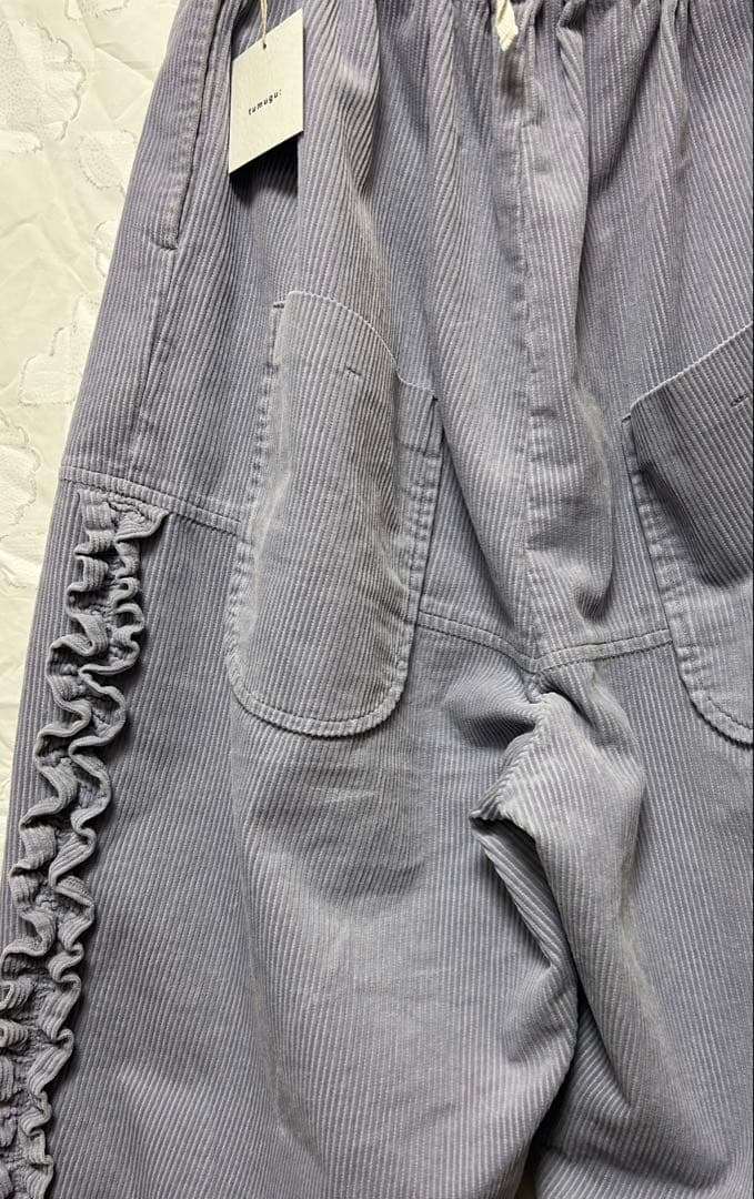 tumugu ツムグ コーデュロイフリルパンツ