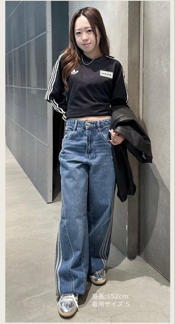 完売 oasis adidas オアシス アディダス ロンT S ネイビー 青