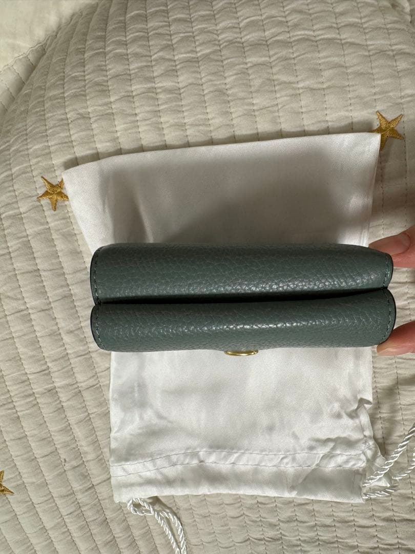 グリーンレザー 三つ折り財布 Cロゴ　COACH コーチ 折り財布