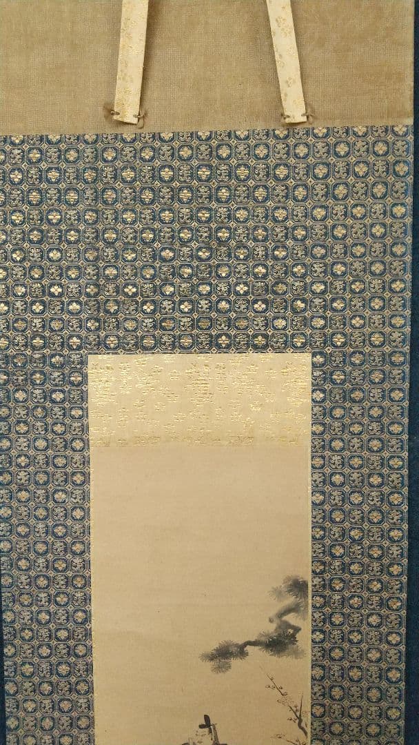 伝・狩野山楽   菅原道真像 天神様   軸先蒔絵