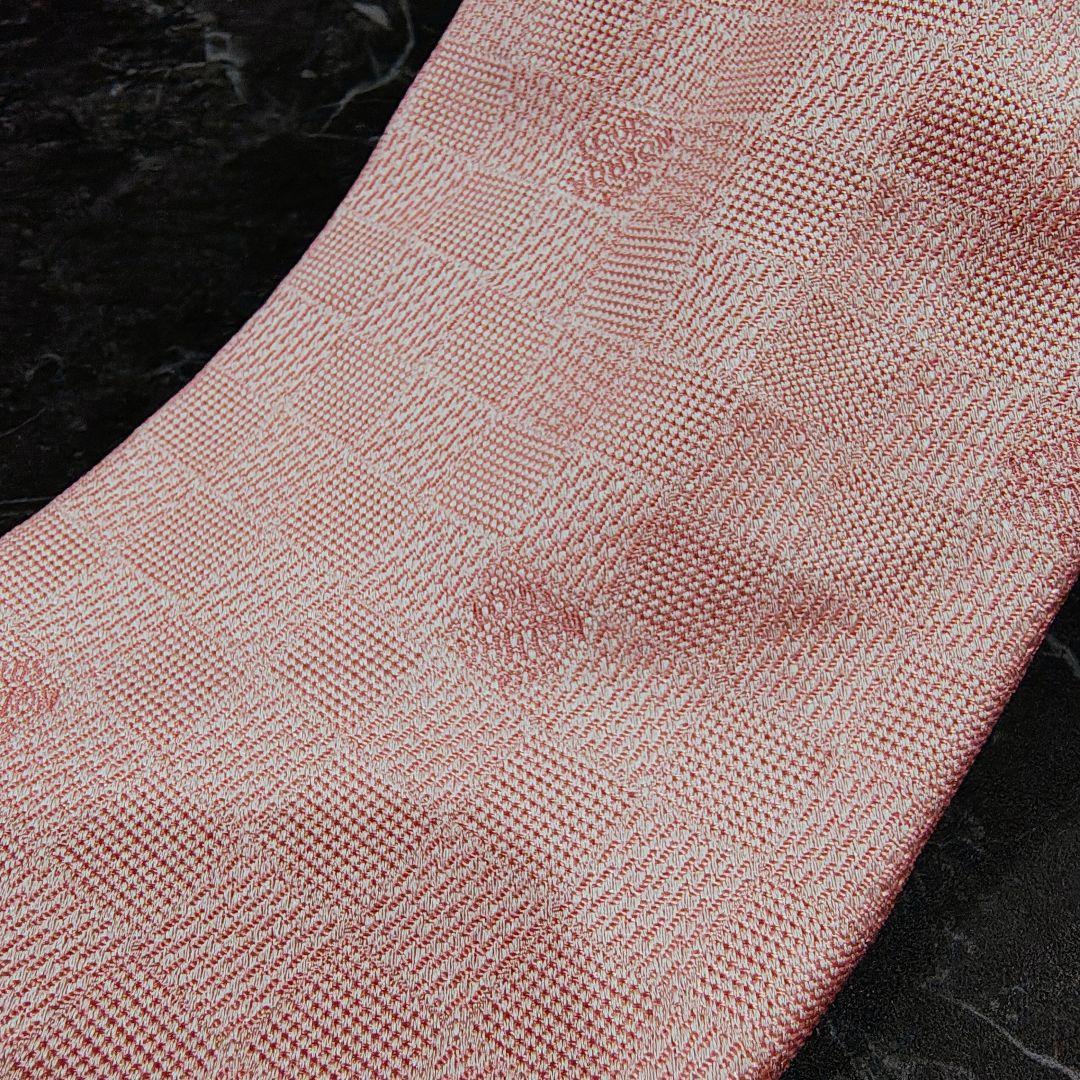 ルイヴィトン ネクタイ ピンク ダミエ柄 LVロゴ シルク100% イタリア製