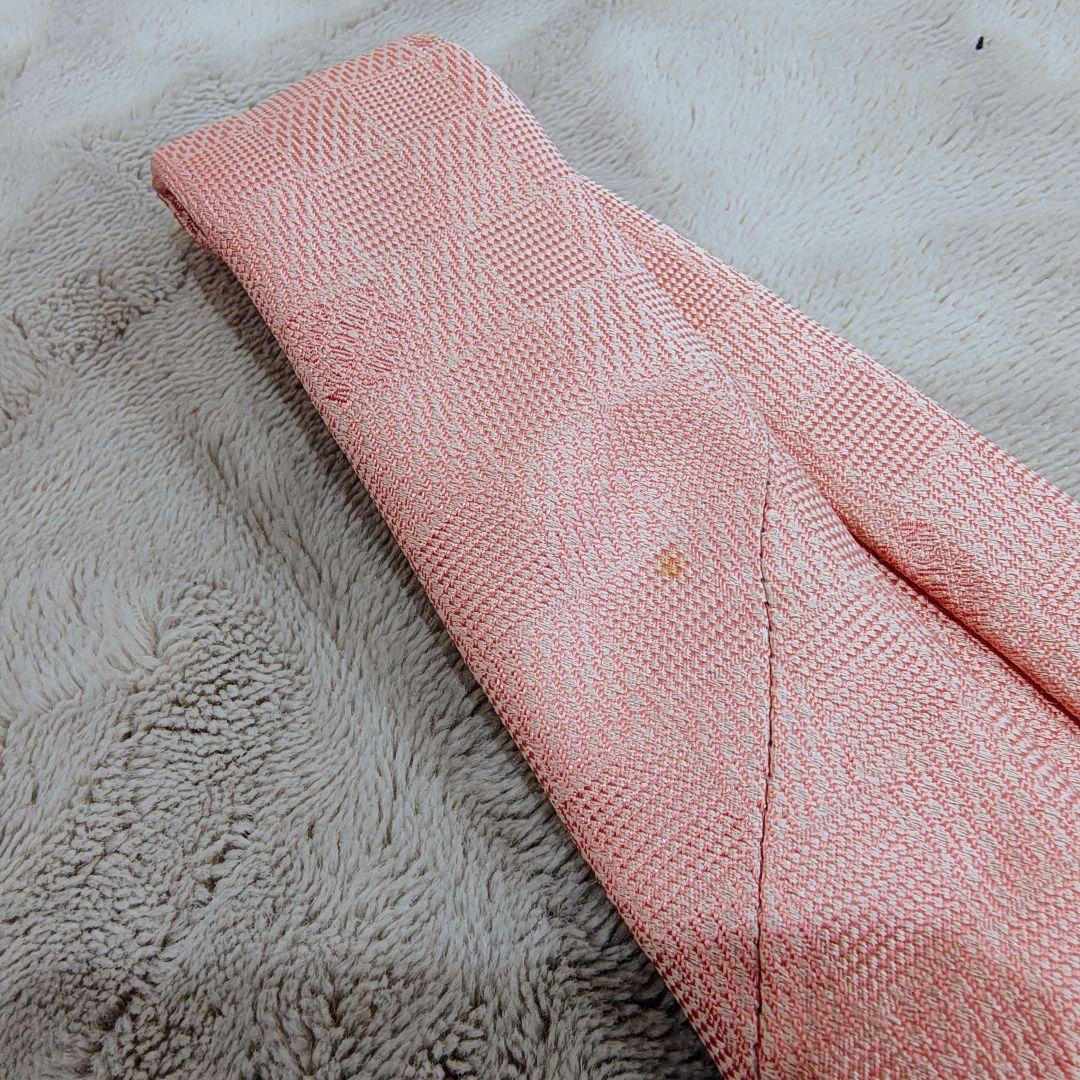 ルイヴィトン ネクタイ ピンク ダミエ柄 LVロゴ シルク100% イタリア製