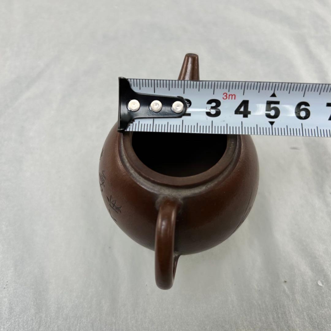 孟臣小型急須 茶壺 底款有印「宜興」 高さ約7cm 口径約3.5cm茶道具