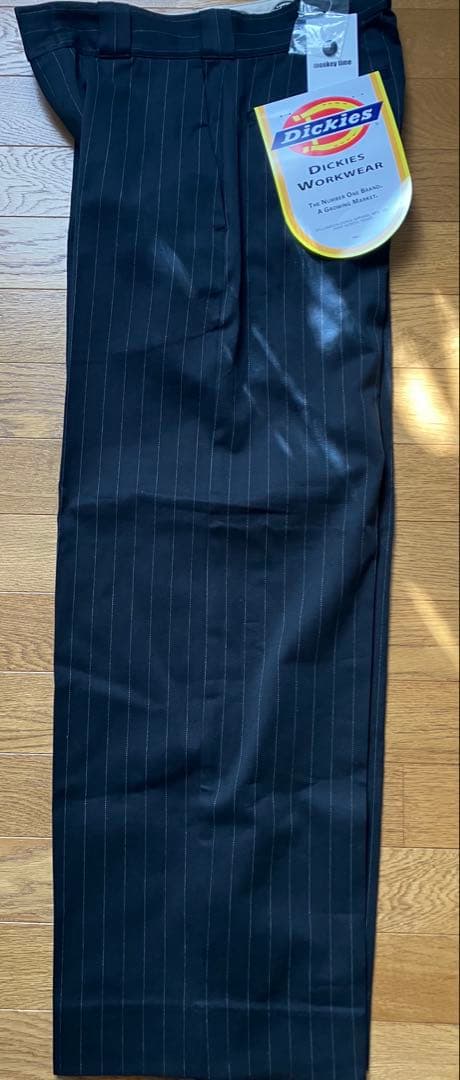 Dickies × monkey time ストライプ バギー パンツ 黒