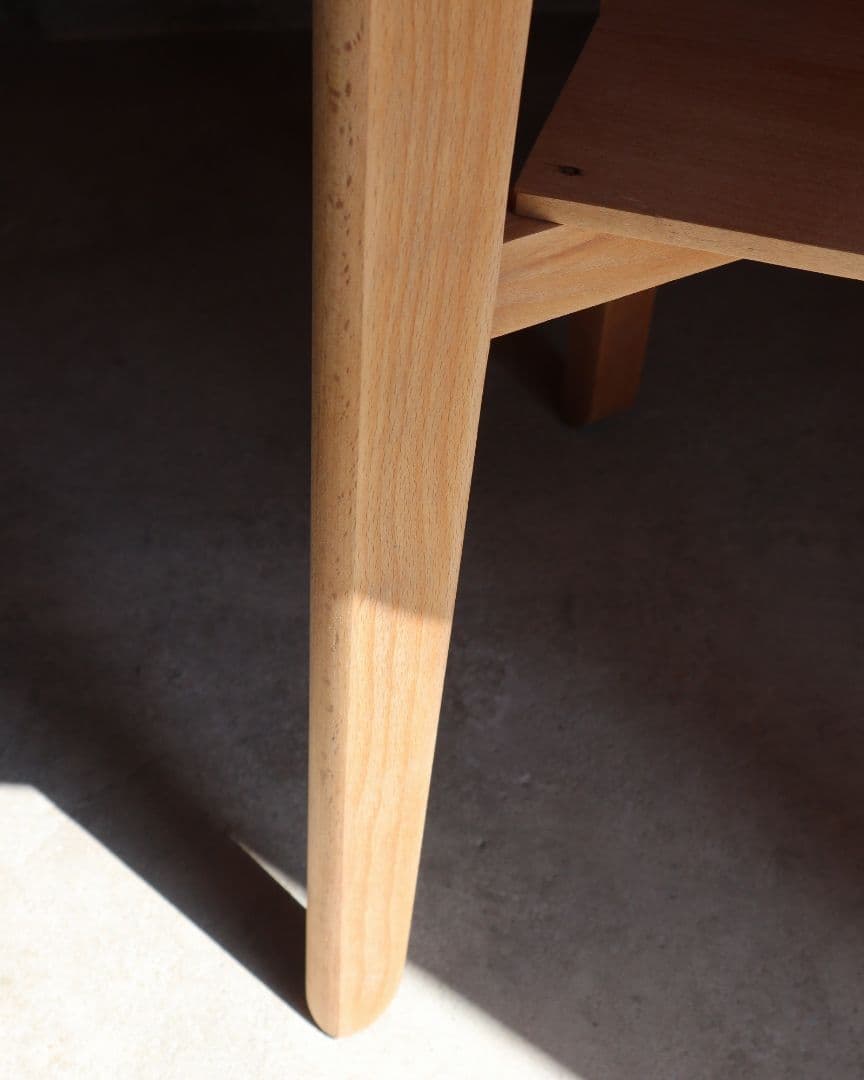 楢(ナラ)とブナ材のカフェテーブル　古道具 古家具 丸テーブル 店舗什器