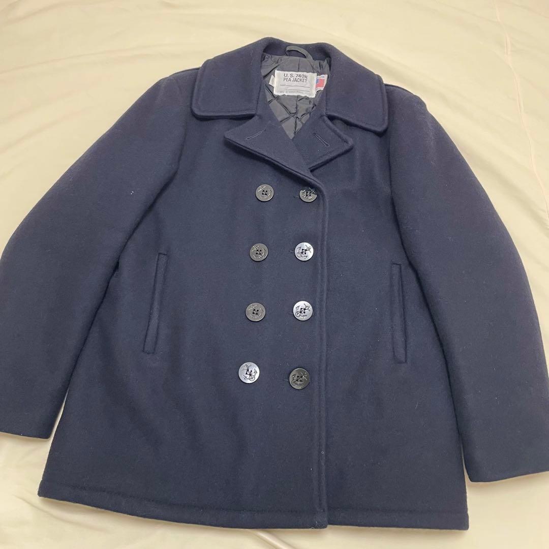 ● 【美品】 ショット 740N PEA JACKET ショートピーコート 紺