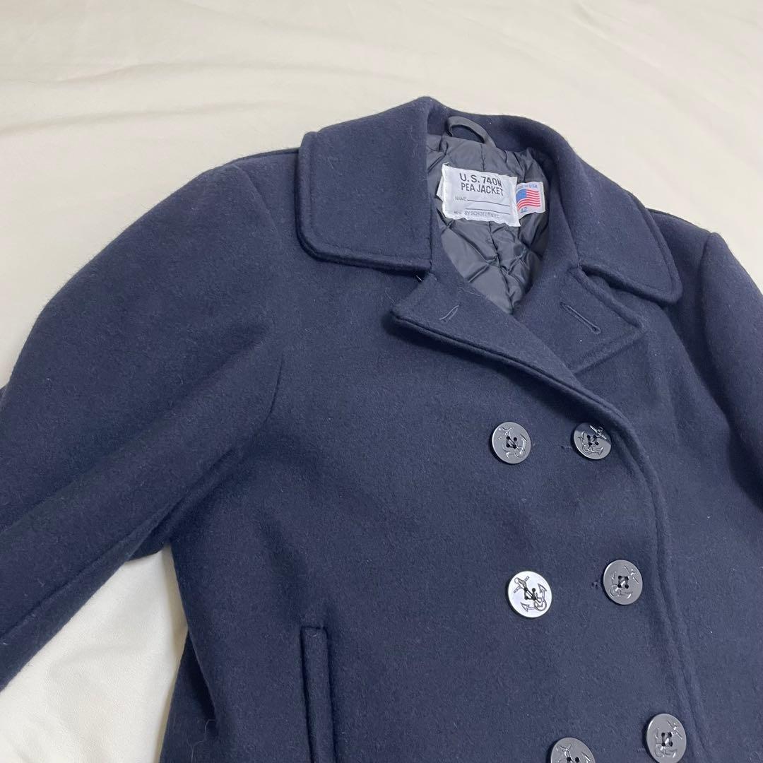 ● 【美品】 ショット 740N PEA JACKET ショートピーコート 紺