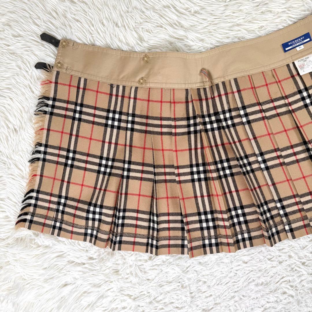 Y2K✨ バーバリーブルーレーベル ラップスカート ミニ ベルト ノバチェック
