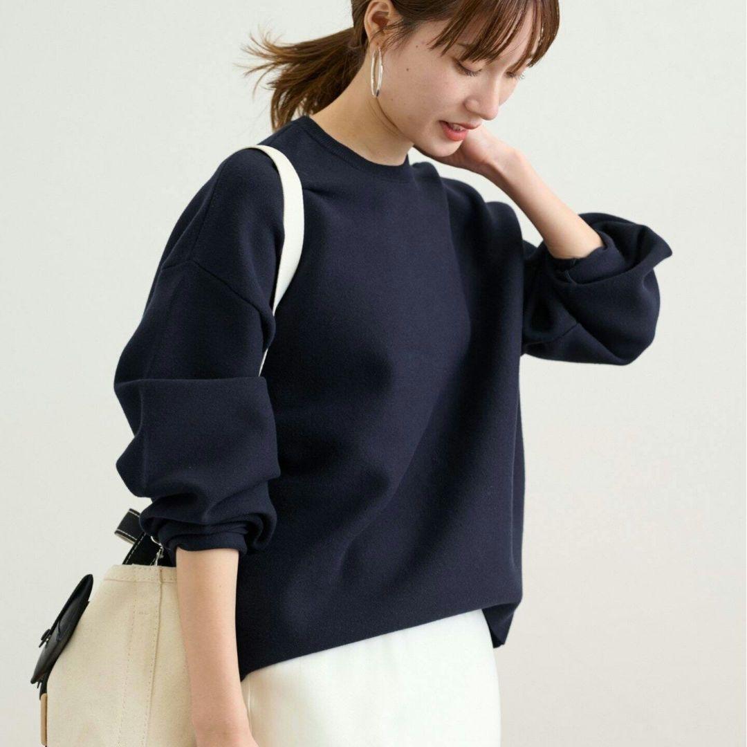 FRAMeWORK /フレームワーク　スムースニットプルオーバー　ネイビー
