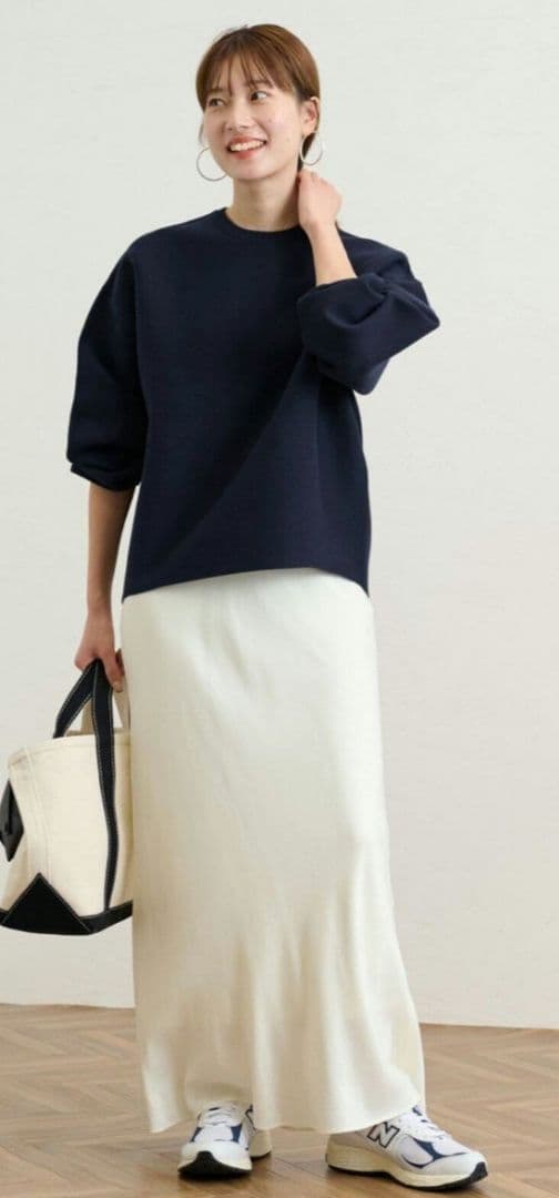 FRAMeWORK /フレームワーク　スムースニットプルオーバー　ネイビー