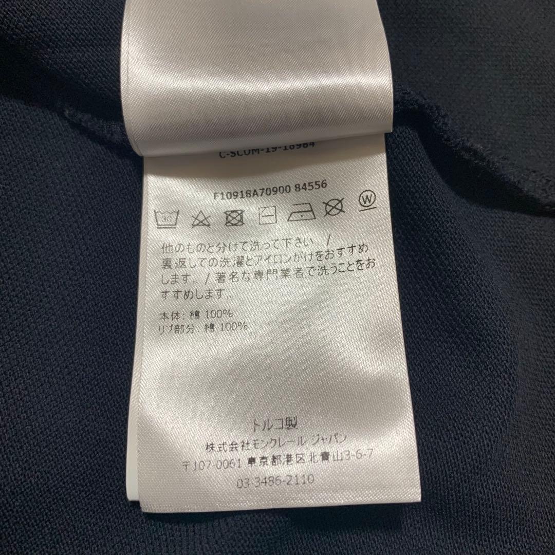 極美品　モンクレール　袖ライン　ポロシャツ　ネイビー　M 国内正規品 4S397
