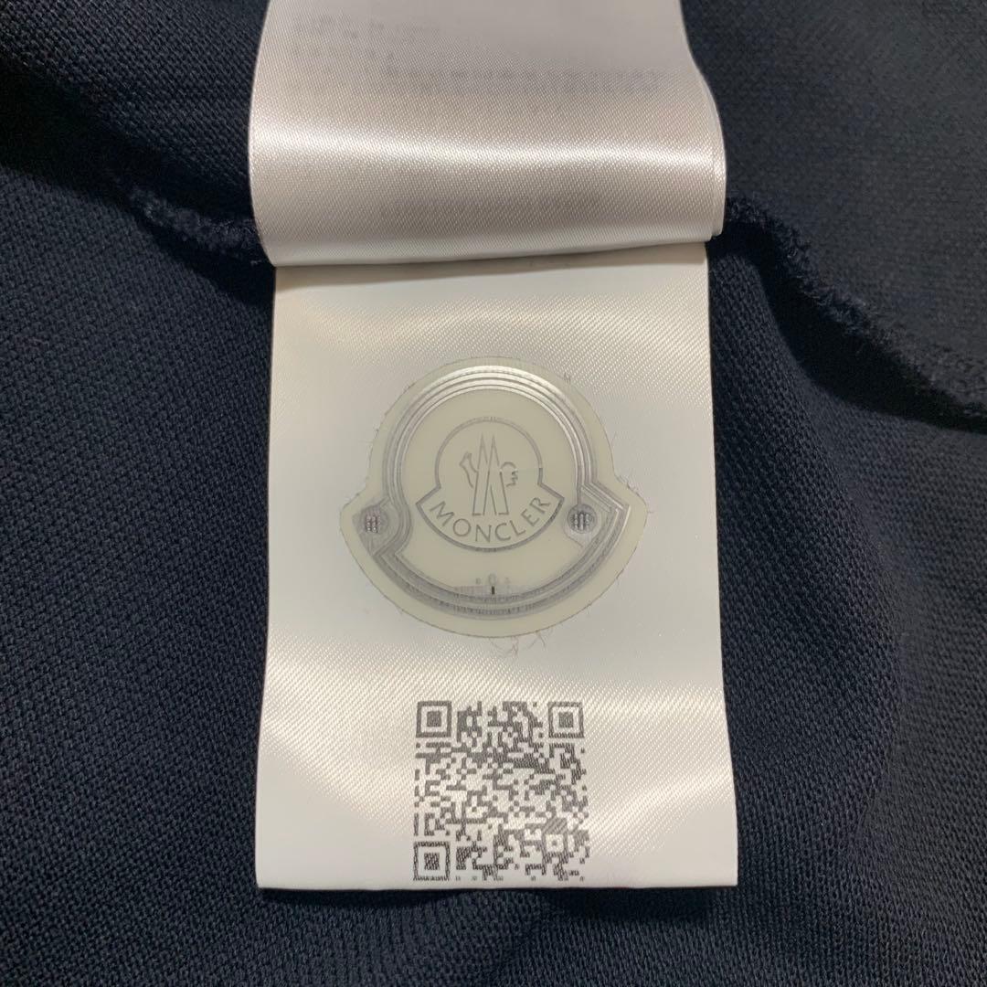極美品　モンクレール　袖ライン　ポロシャツ　ネイビー　M 国内正規品 4S397