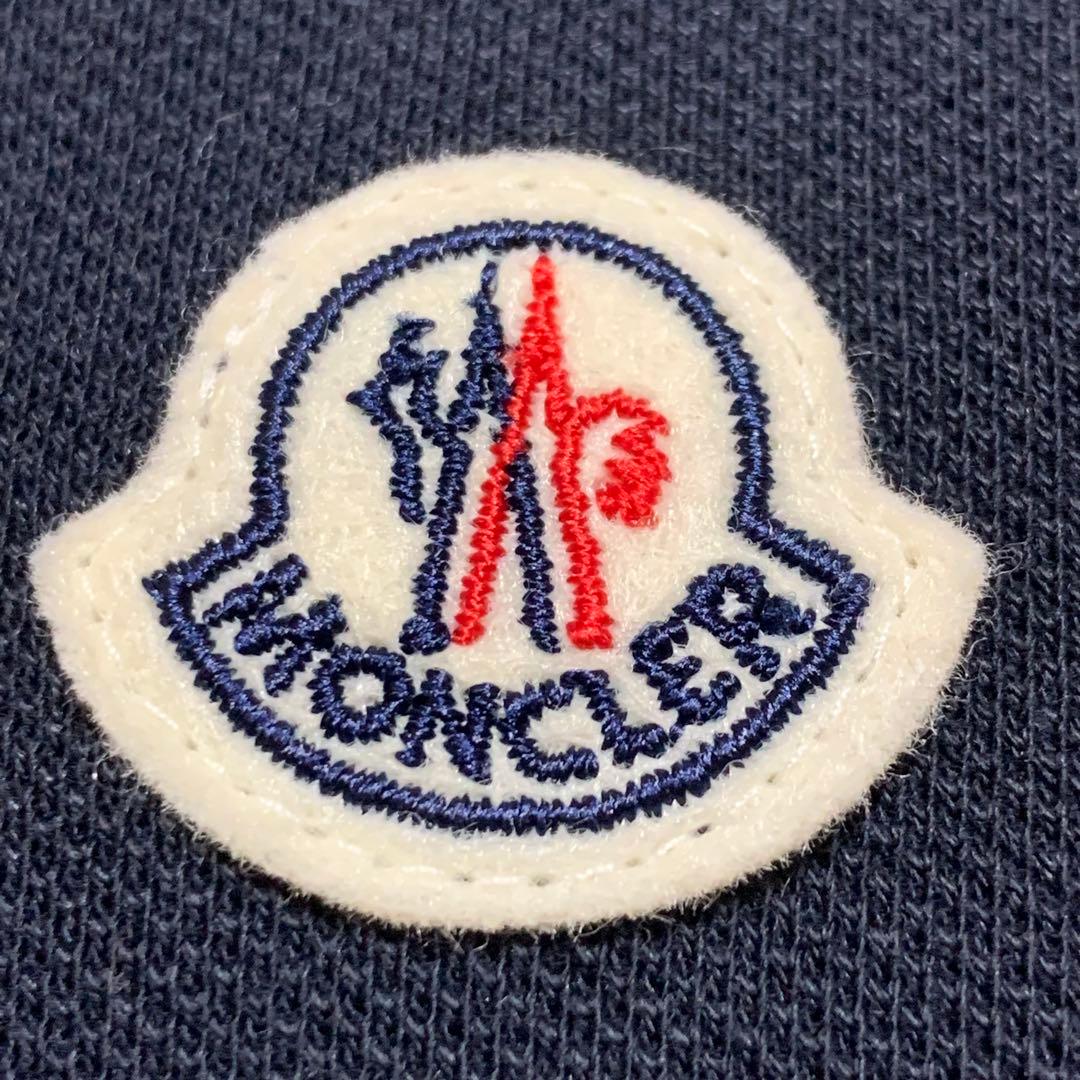 極美品　モンクレール　袖ライン　ポロシャツ　ネイビー　M 国内正規品 4S397