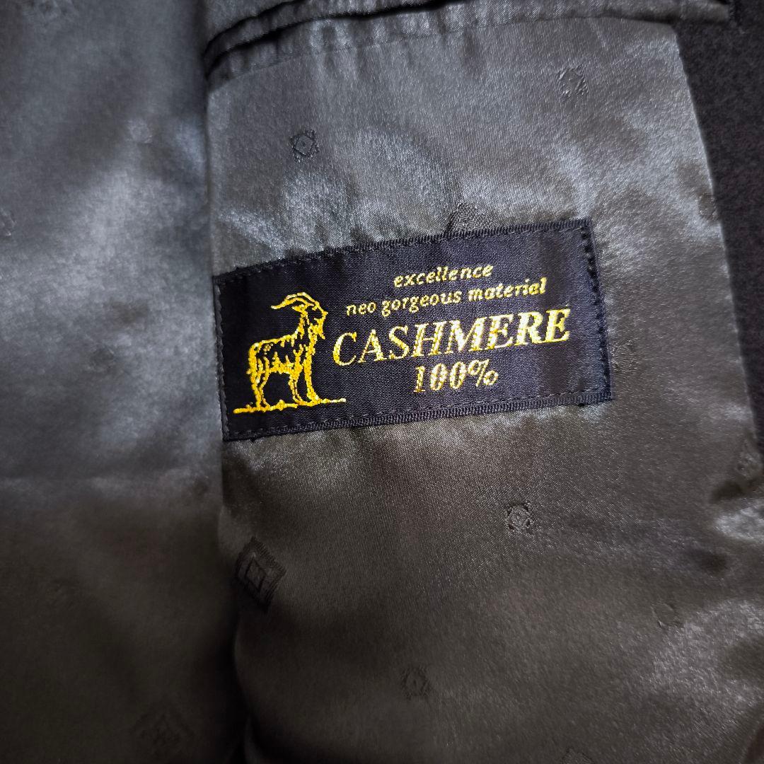 極美品 カシミヤ100% ダブルブレスト ロングチェスターコート黒オーバーサイズ