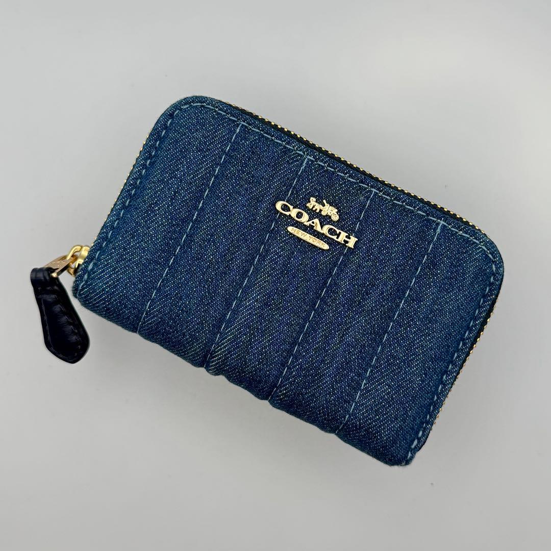 未使用　COACH デニム ジップアラウンド ケース コンパクト財布
