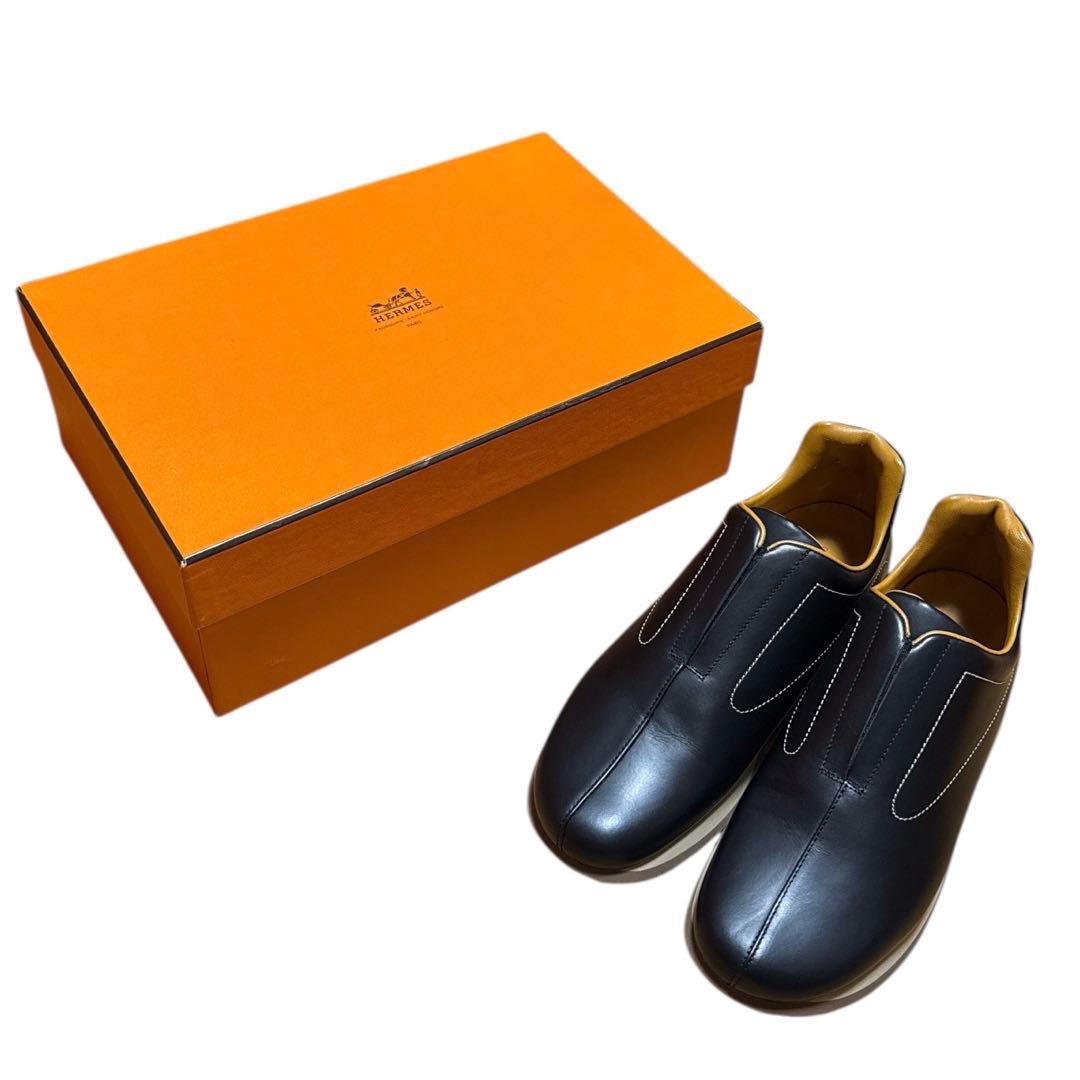 HERMES 新品　36 ブラック スリッポンスニーカー