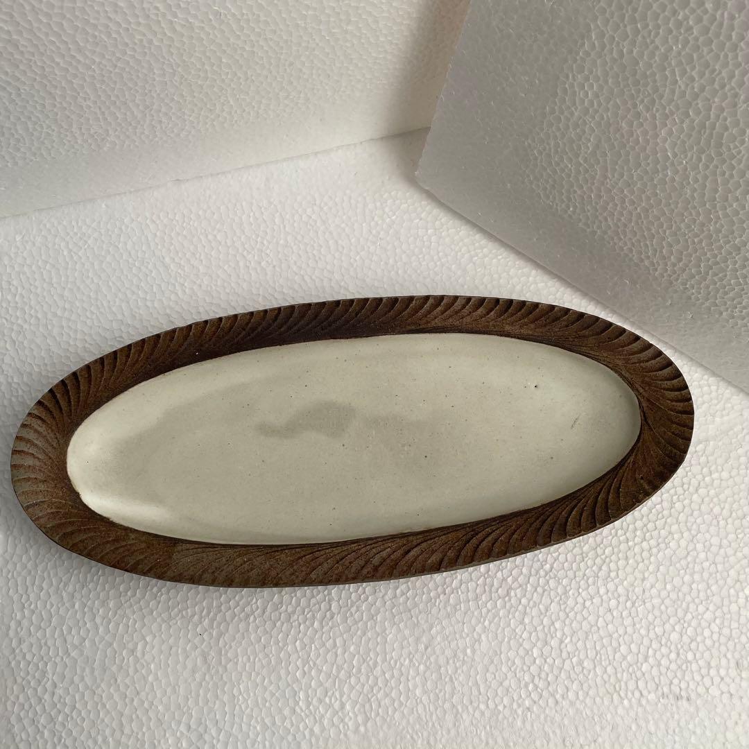 松塚裕子　レリーフロングオーバル　作家もの　希少