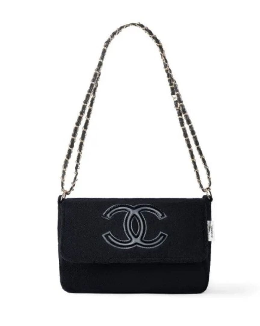 CHANEL シャネル ミニバッグ ポーチ ブラック×ブラックロゴ チェーン.