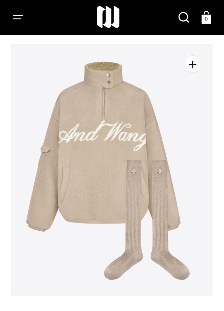 andwang Fluffy fleece set ベージュ