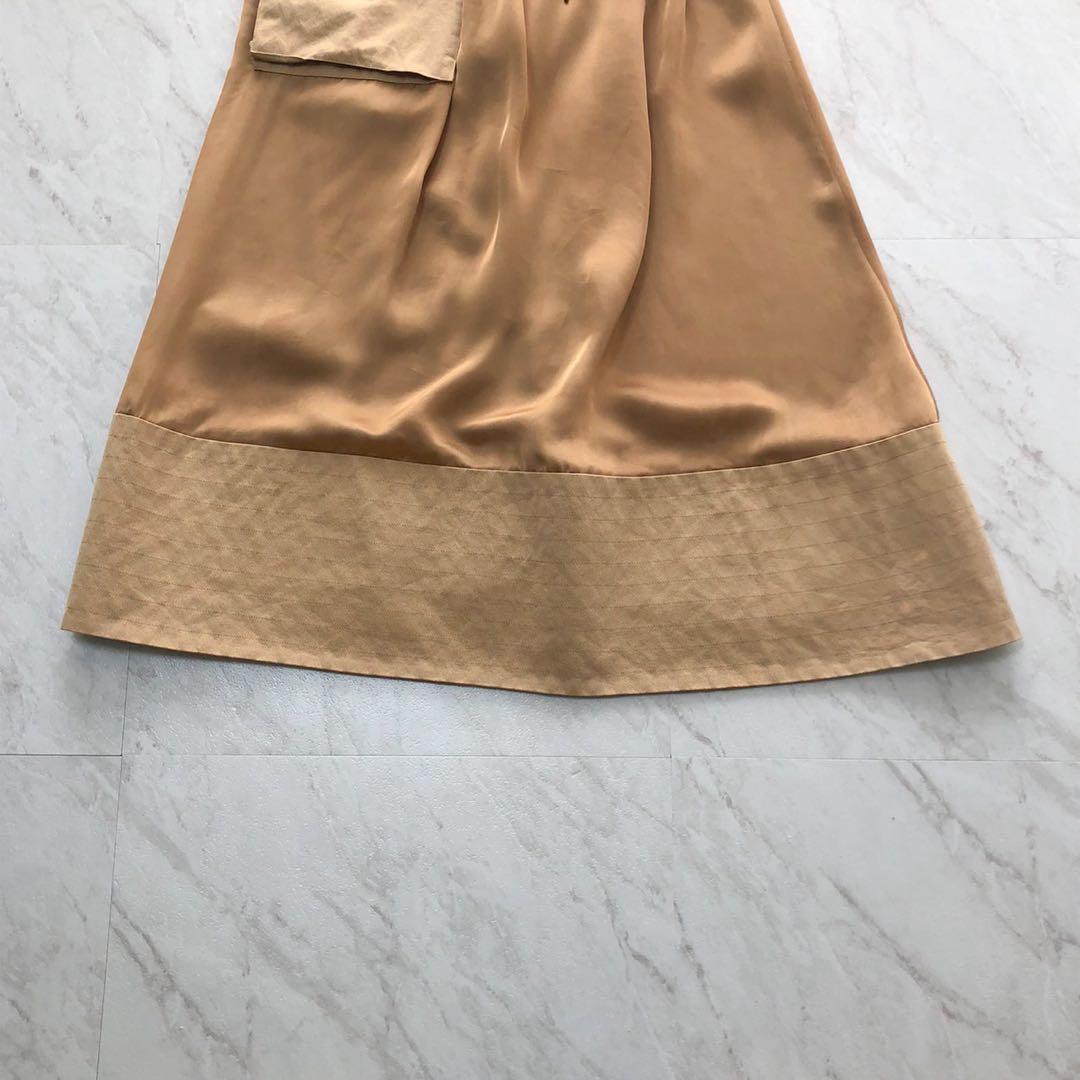 【希少 20SS】sacai ファブリックコンボドレスワンピース ベージュ 1