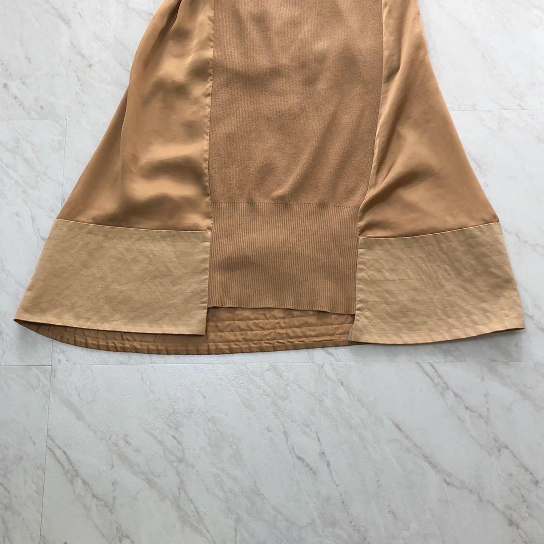 【希少 20SS】sacai ファブリックコンボドレスワンピース ベージュ 1