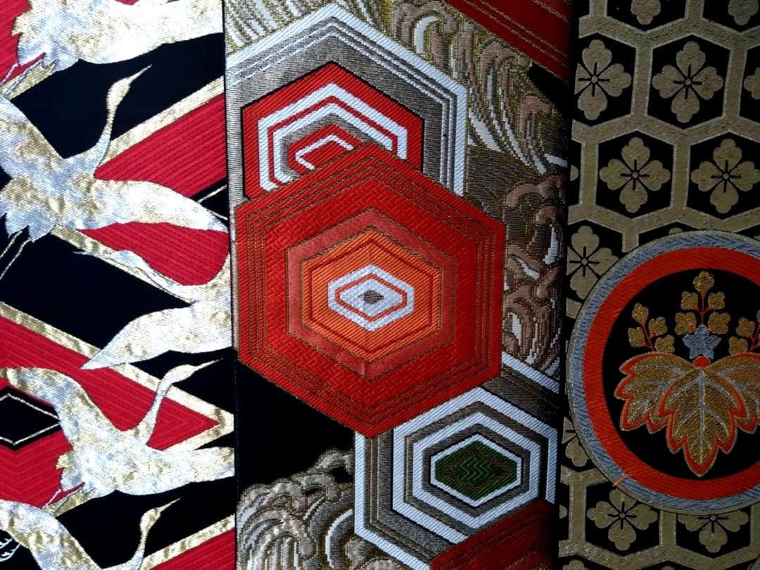 B186★豪華黒地刺繍高級袋帯13点まとめ売り★個人差着用/振袖/着物/リメイク