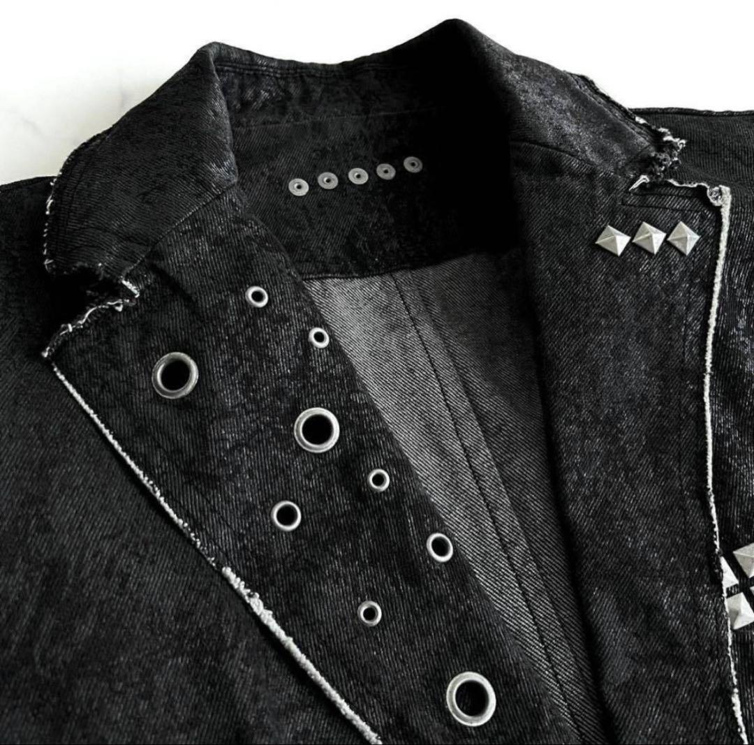 スタッズ デニムジャケット テーラード 美品 y2k パンク