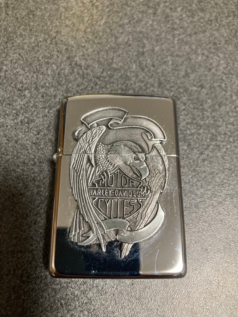 ハーレーダビッドソン Zippoライター 未使用品 丸缶ケース付き