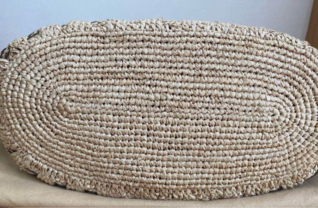 ヘレンカミンスキー レザーハンドル ラフィア トートバッグ