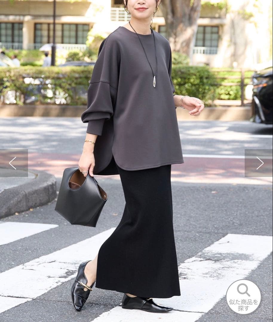 美品✨【RIVE DROITE】ダンボールポンチョプルオーバー　チャコールグレー