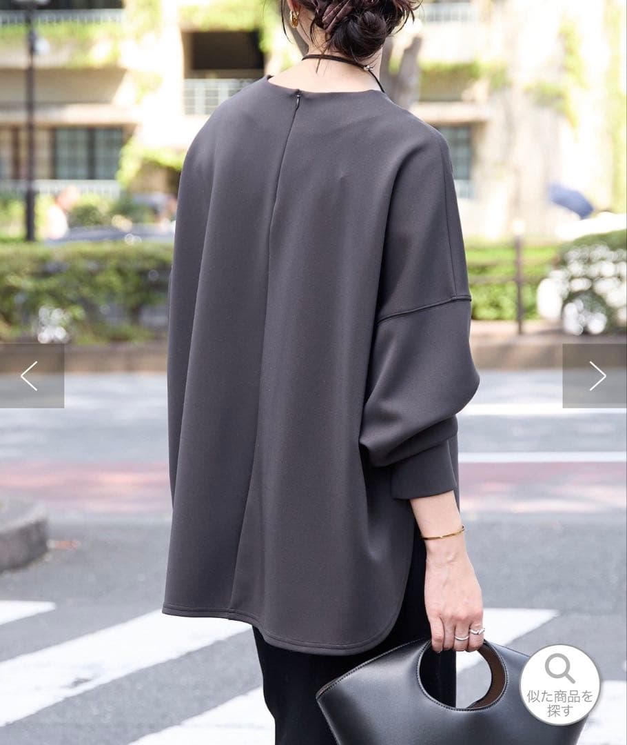 美品✨【RIVE DROITE】ダンボールポンチョプルオーバー　チャコールグレー